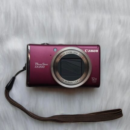 Used Digital Camera | Canon PowerShot SX200 HS digital camera - Rarely pink purple & External Flash | Complete Set